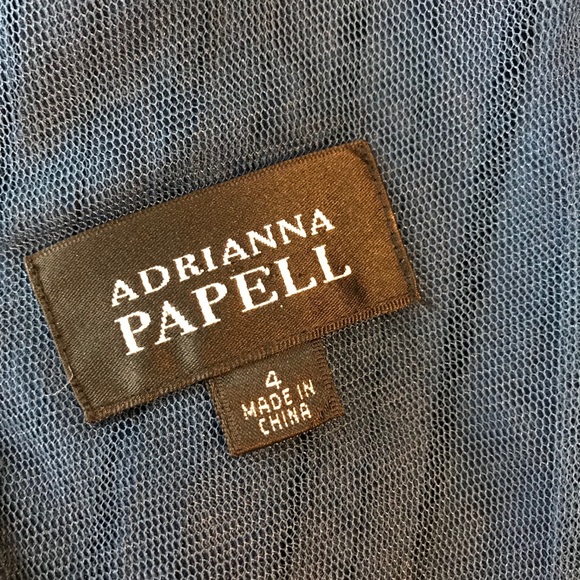 ADRIANNA PAPELL Iridescent Navy Cocktail Dress - Picture 5 of 6